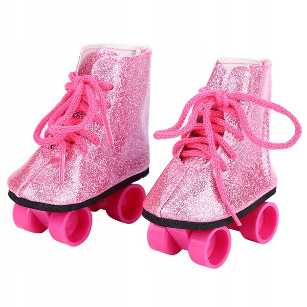 Scarpe con pattini a rotelle per bambole da 18 pollici, accessorio moda