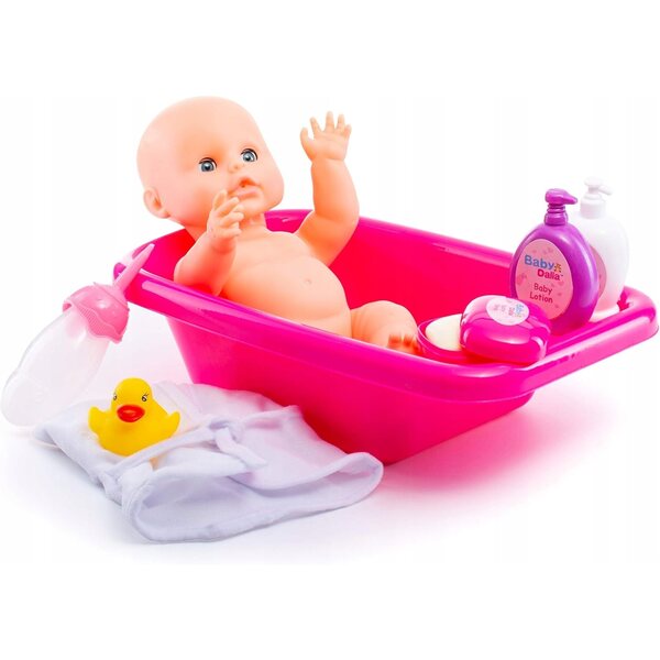 8-teiliges Badepuppen-Set mit Badewanne, Bademantel und komplettem Zubehör