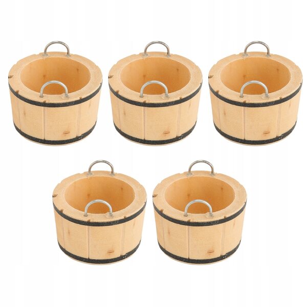Set 5 Miniature Vaschette in Legno per Case delle Bambole, Dettagli Raffinati