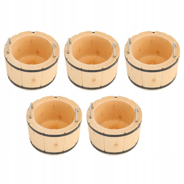 Set 5 Miniature Vaschette in Legno per Case delle Bambole, Dettagli Raffinati