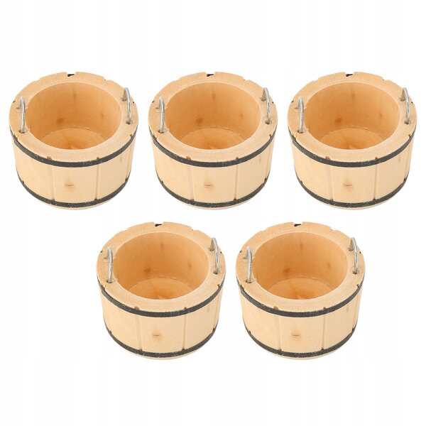 Set 5 Miniature Vaschette in Legno per Case delle Bambole, Dettagli Raffinati