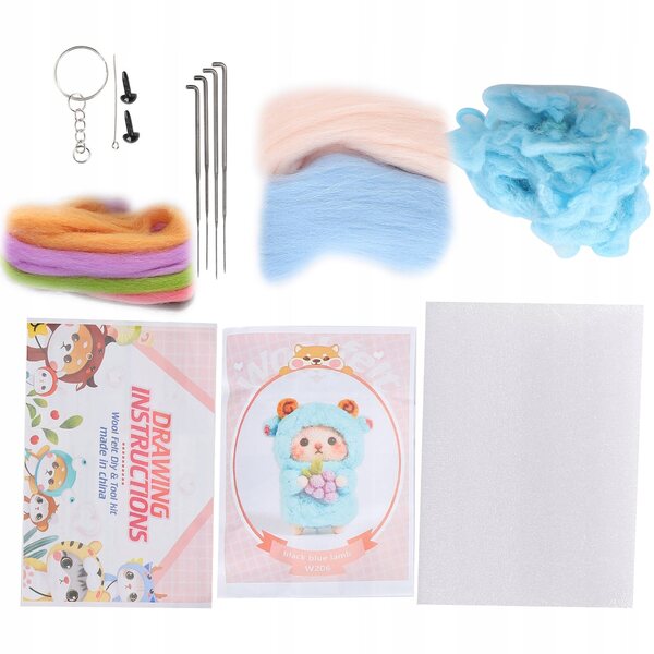 Set aus Filznadel und Wolle zum Basteln, ideal für Anfänger und Kinder