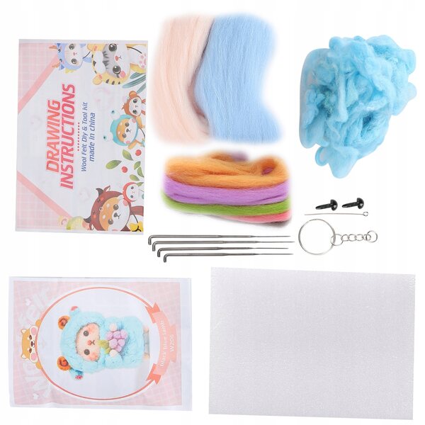 Set aus Filznadel und Wolle zum Basteln, ideal für Anfänger und Kinder