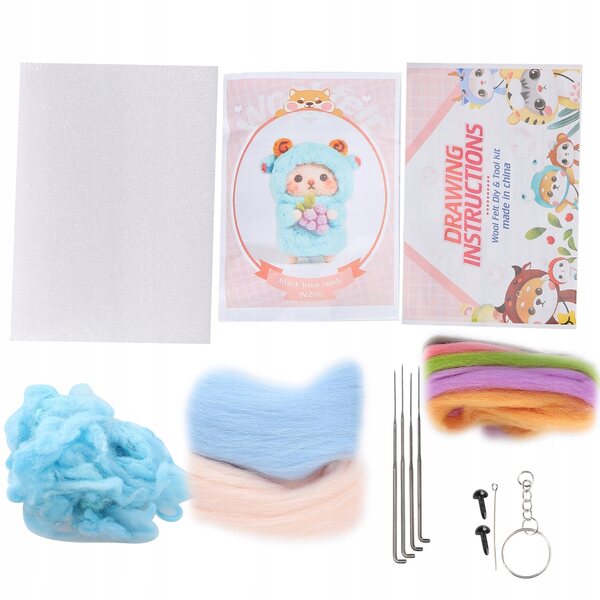 Set aus Filznadel und Wolle zum Basteln, ideal für Anfänger und Kinder