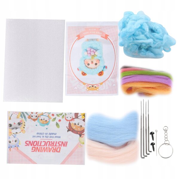 Set aus Filznadel und Wolle zum Basteln, ideal für Anfänger und Kinder