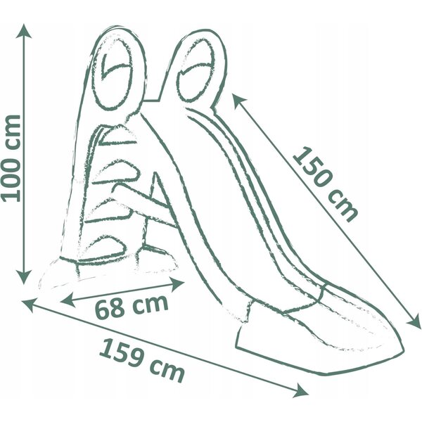 Kinderrutsche 150 cm mit Wasseranschluss und Anti-UV-Beschichtung