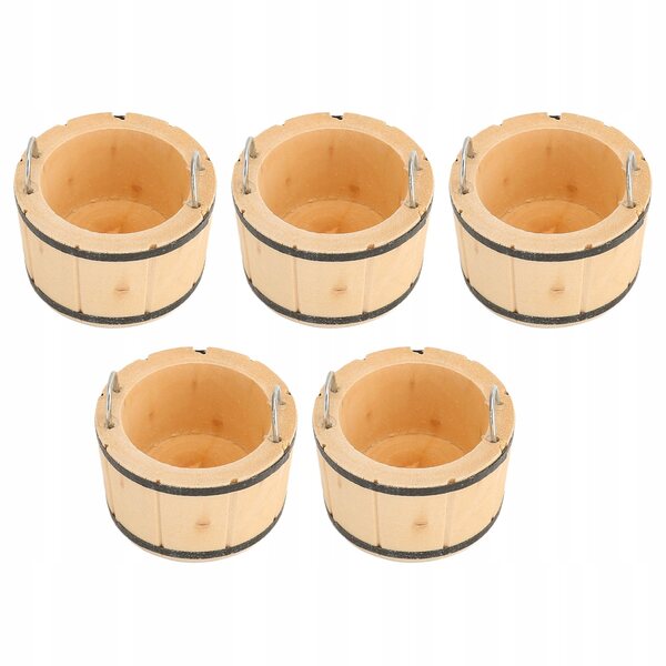 Set 5 Miniature Vasche in Legno per Case delle Bambole, Dettagli Realistici