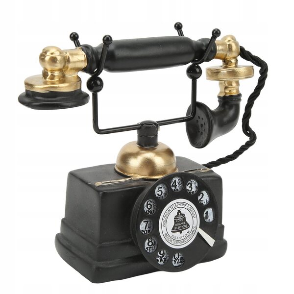 Modello telefono vintage in resina sintetica decorazione retrò casa e bar
