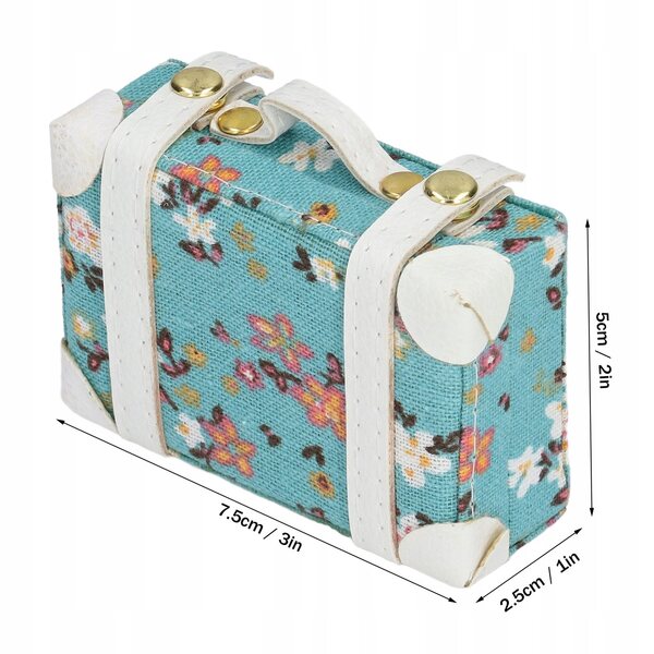 Mini valigia decorativa per casa delle bambole scala 1:6, borsa metallica colorata