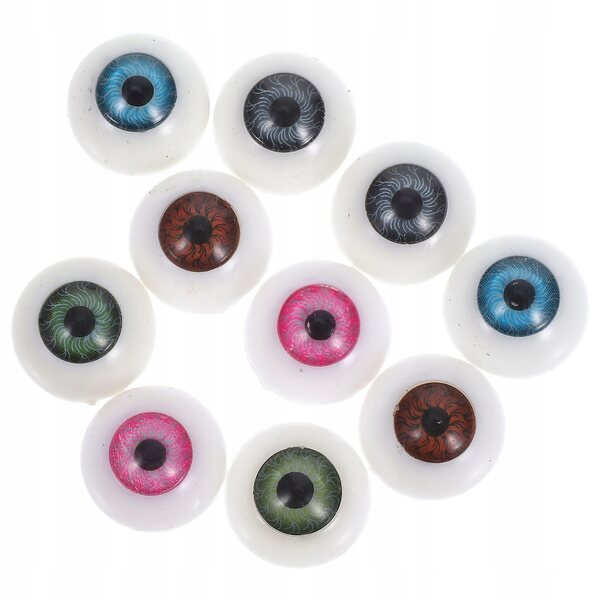 Set 10 Occhi in Plastica Realistici per Bambole, Peluche e Maschere Multicolore