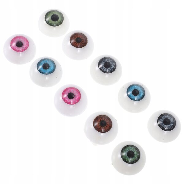 Set 10 Occhi in Plastica Realistici per Bambole, Peluche e Maschere Multicolore