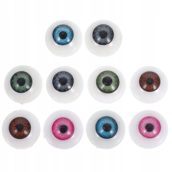 Set 10 Occhi in Plastica Realistici per Bambole, Peluche e Maschere Multicolore