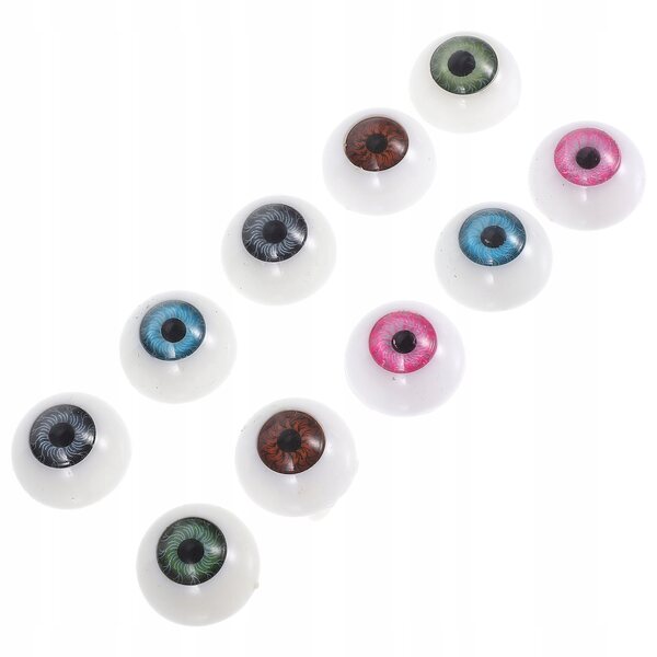 Set 10 Occhi in Plastica Realistici per Bambole, Peluche e Maschere Multicolore