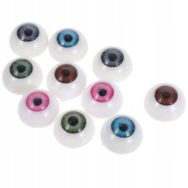 Set 10 Occhi in Plastica Realistici per Bambole, Peluche e Maschere Multicolore