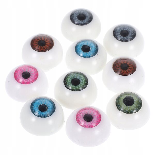 Set 10 Occhi in Plastica Realistici per Bambole, Peluche e Maschere Multicolore