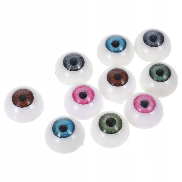 Set 10 Occhi in Plastica Realistici per Bambole, Peluche e Maschere Multicolore