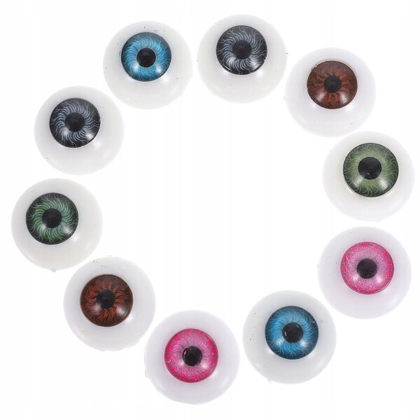 Set 10 Occhi in Plastica Realistici per Bambole, Peluche e Maschere Multicolore