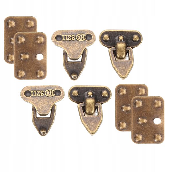 Set 4 Chiusure Mini in Metallo Marrone Scuro per Valigette e Progetti DIY
