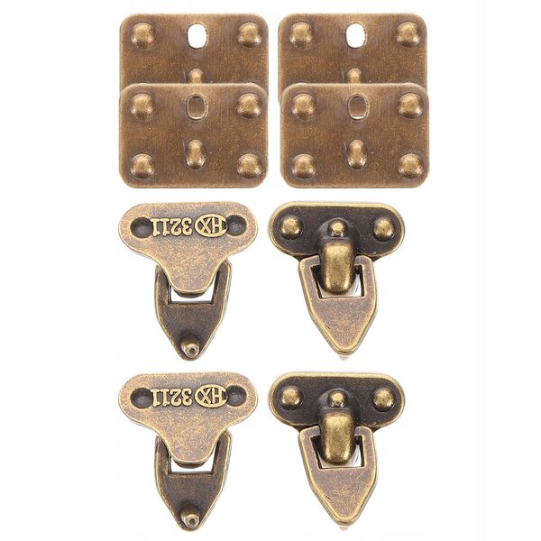 Set 4 Chiusure Mini in Metallo Marrone Scuro per Valigette e Progetti DIY