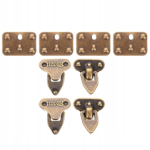Set 4 Chiusure Mini in Metallo Marrone Scuro per Valigette e Progetti DIY
