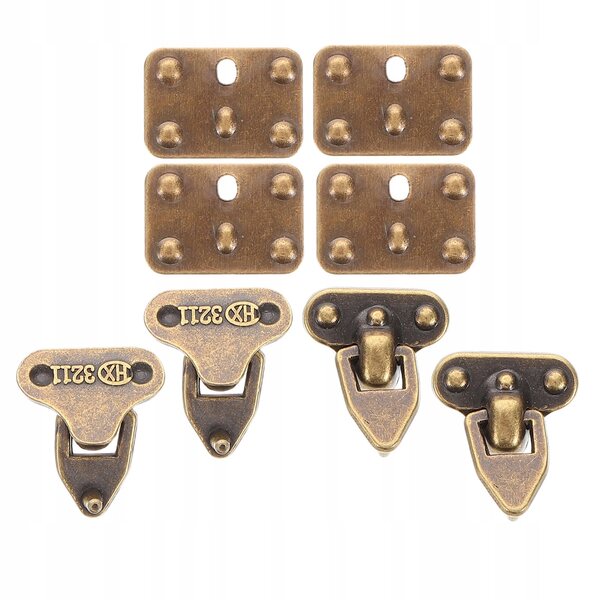 Set 4 Chiusure Mini in Metallo Marrone Scuro per Valigette e Progetti DIY