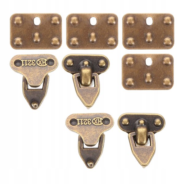 Set 4 Chiusure Mini in Metallo Marrone Scuro per Valigette e Progetti DIY