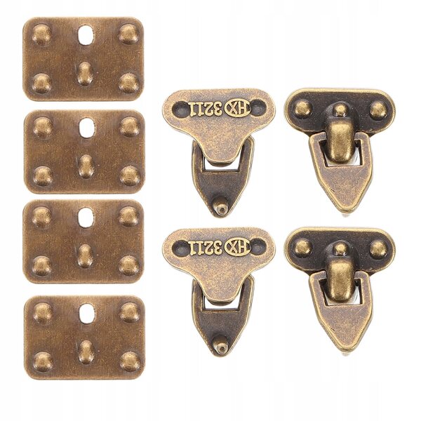 Set 4 Chiusure Mini in Metallo Marrone Scuro per Valigette e Progetti DIY
