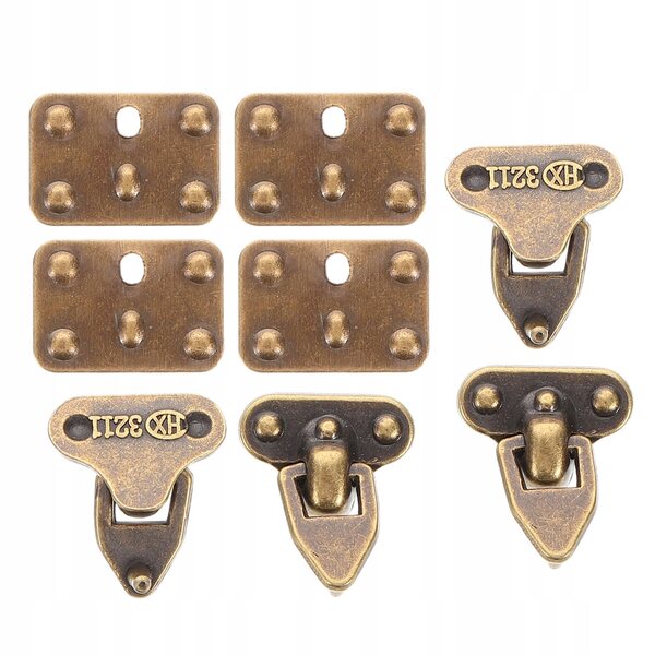 Set 4 Chiusure Mini in Metallo Marrone Scuro per Valigette e Progetti DIY