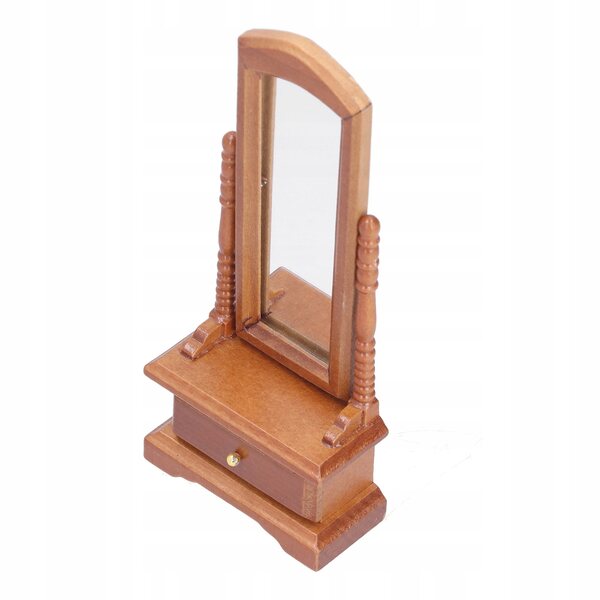 1:12 Miniaturspiegel mit Schublade für Puppenhaus, realistisches Accessoire