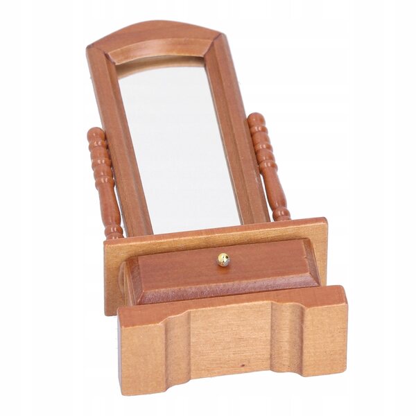1:12 Miniaturspiegel mit Schublade für Puppenhaus, realistisches Accessoire
