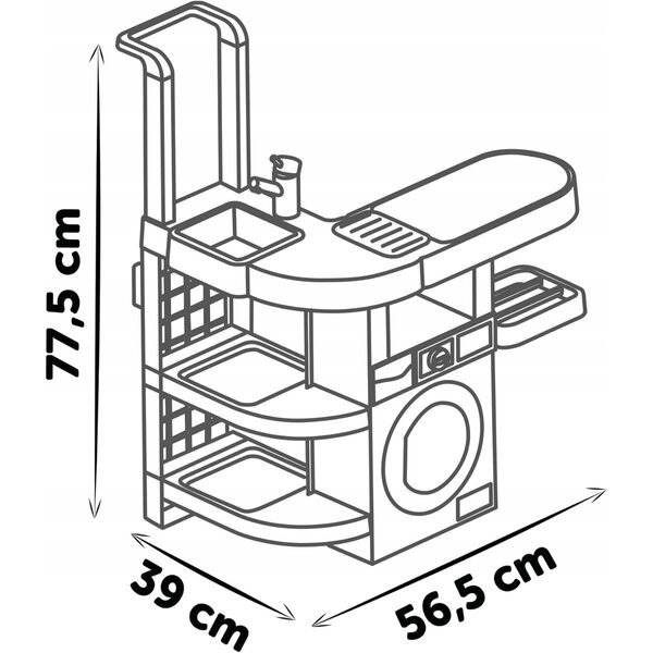 Myjnia 3 in 1 per bambini con suoni, aspirapolvere, ferro da stiro e 17 accessori