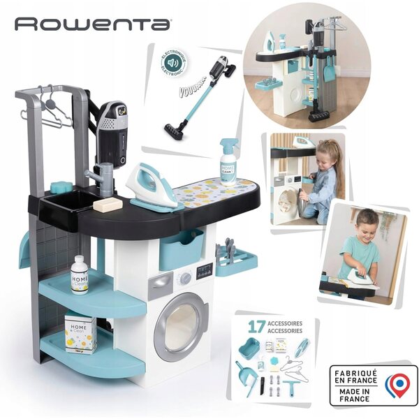Myjnia 3 in 1 per bambini con suoni, aspirapolvere, ferro da stiro e 17 accessori