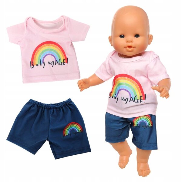 Miunana Abbigliamento Estivo per Bambole 35-43 cm Set Arcobaleno