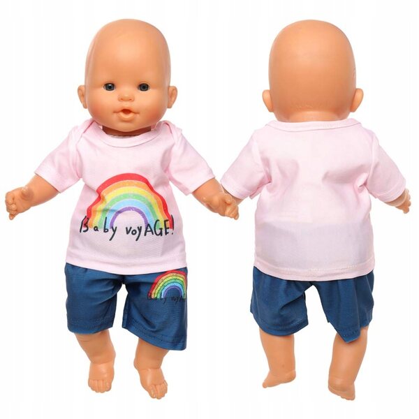 Miunana Abbigliamento Estivo per Bambole 35-43 cm Set Arcobaleno