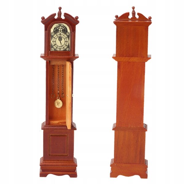 Orologio da Pavimento Vintage in Legno per Casa delle Bambole 1:12 Elegante e Realistico
