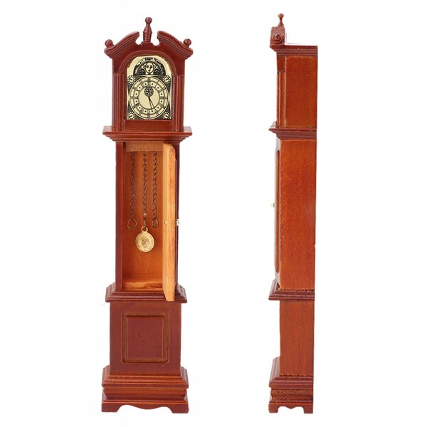Orologio da Pavimento Vintage in Legno per Casa delle Bambole 1:12 Elegante e Realistico