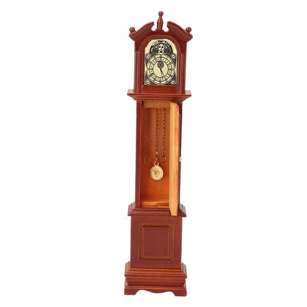 Orologio da Pavimento Vintage in Legno per Casa delle Bambole 1:12 Elegante e Realistico