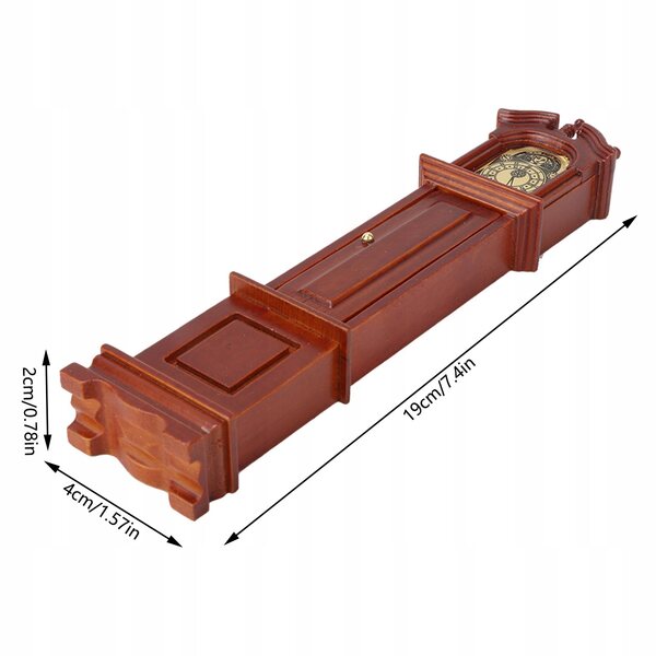 Orologio da Pavimento Vintage in Legno per Casa delle Bambole 1:12 Elegante e Realistico
