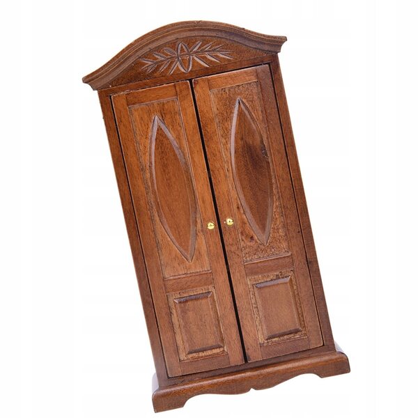 Miniatura armadio vintage in legno 1:12 con doppia porta per casa bambole