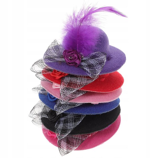 Set 6 Mini Cappelli per Bambole in Tessuto Resistente e Colorato