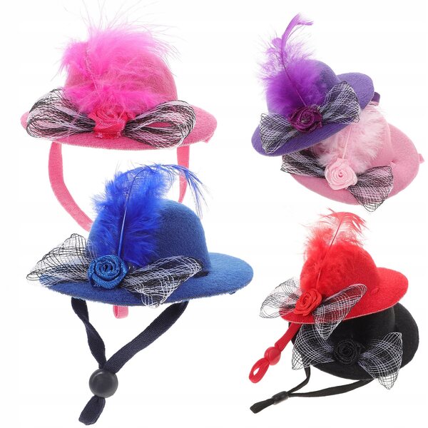 Set 6 Mini Cappelli per Bambole in Tessuto Resistente e Colorato