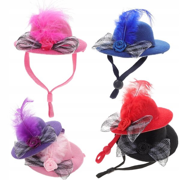 Set 6 Mini Cappelli per Bambole in Tessuto Resistente e Colorato