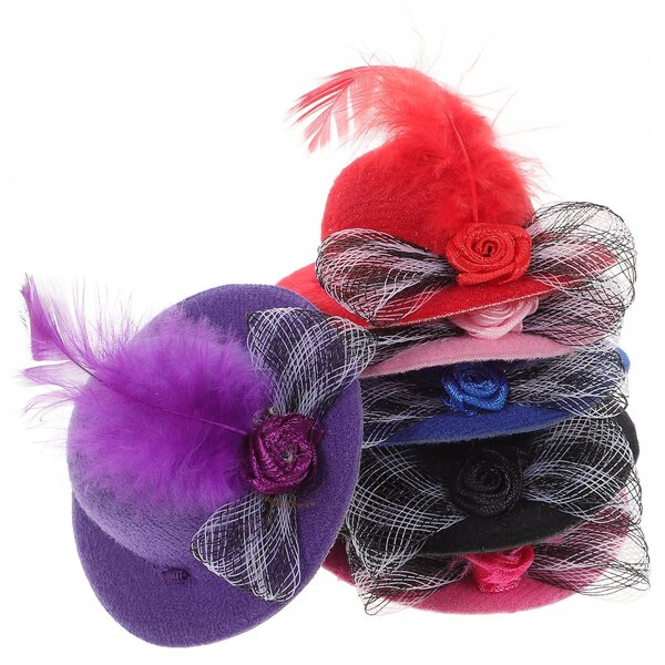 Set 6 Mini Cappelli per Bambole in Tessuto Resistente e Colorato