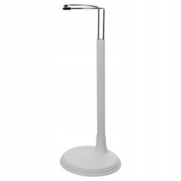 Supporto in plastica bianco per esposizione bambole resistente e decorativo
