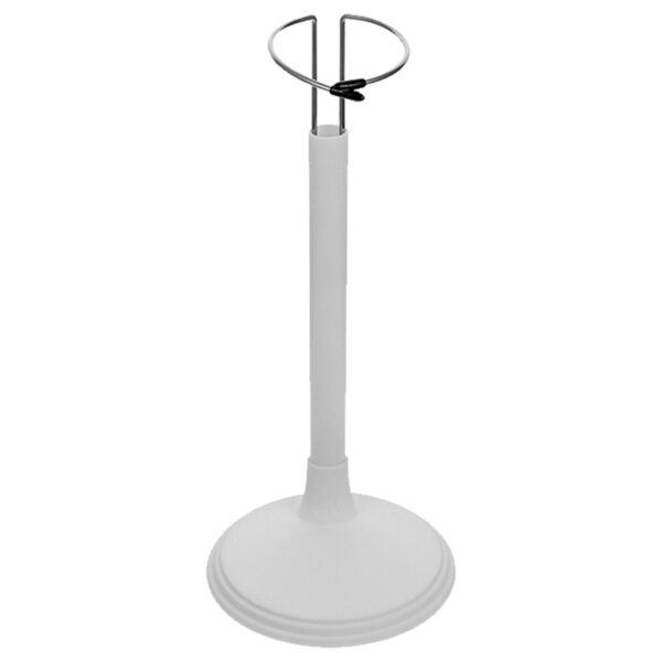 Supporto in plastica bianco per esposizione bambole resistente e decorativo