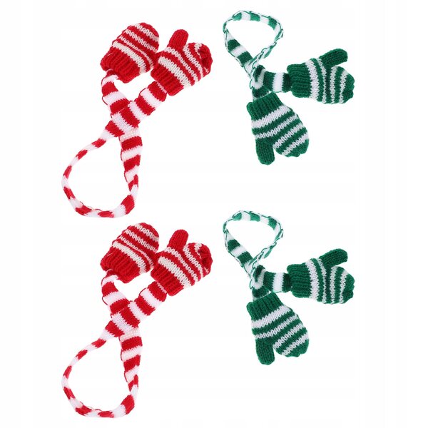 4 Strickhandschuhe für BJD-Puppen und Plüschtiere – weiche und farbenfrohe Weihnachtsaccessoires