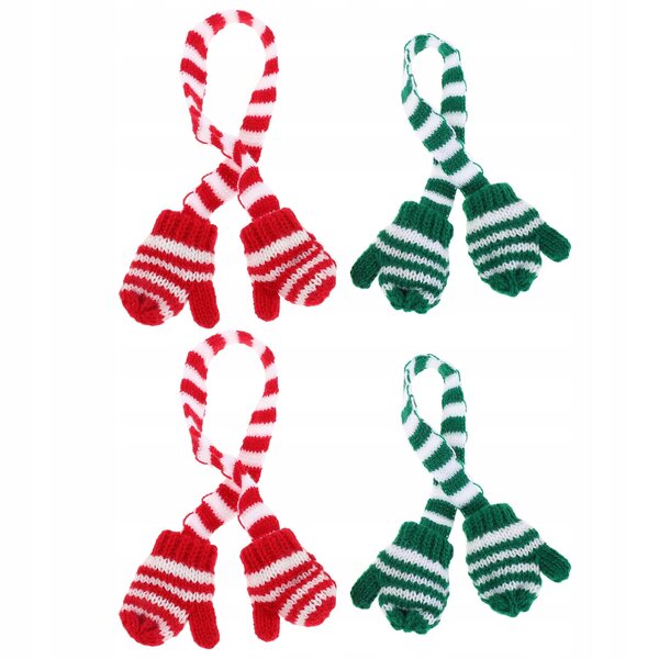 4 Strickhandschuhe für BJD-Puppen und Plüschtiere – weiche und farbenfrohe Weihnachtsaccessoires