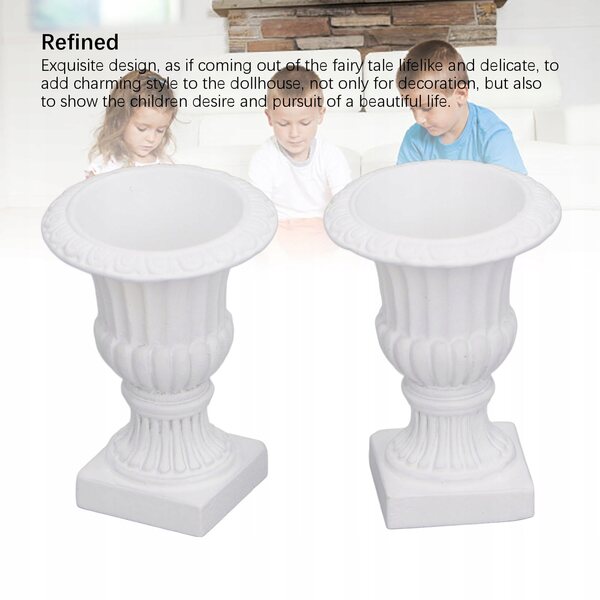 Set 2 Mini Pianteere Colonne Romane in Scala 1:12 per Giardino delle Bambole