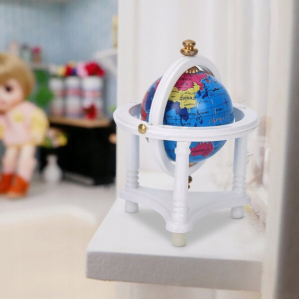 Mini Globo Decorativo per Casa delle Bambole Scala 1/12 in Legno e Plastica
