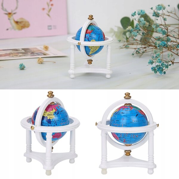 Mini Globo Decorativo per Casa delle Bambole Scala 1/12 in Legno e Plastica